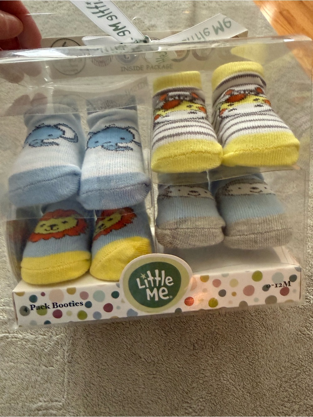 Little Me Infant Sock Booties 4-Pack 0-12months. New with tags.